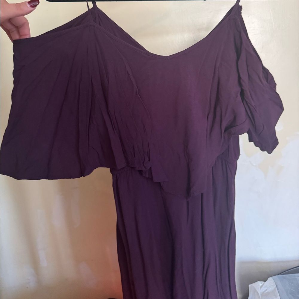 Express One Shoulder Plum Dress